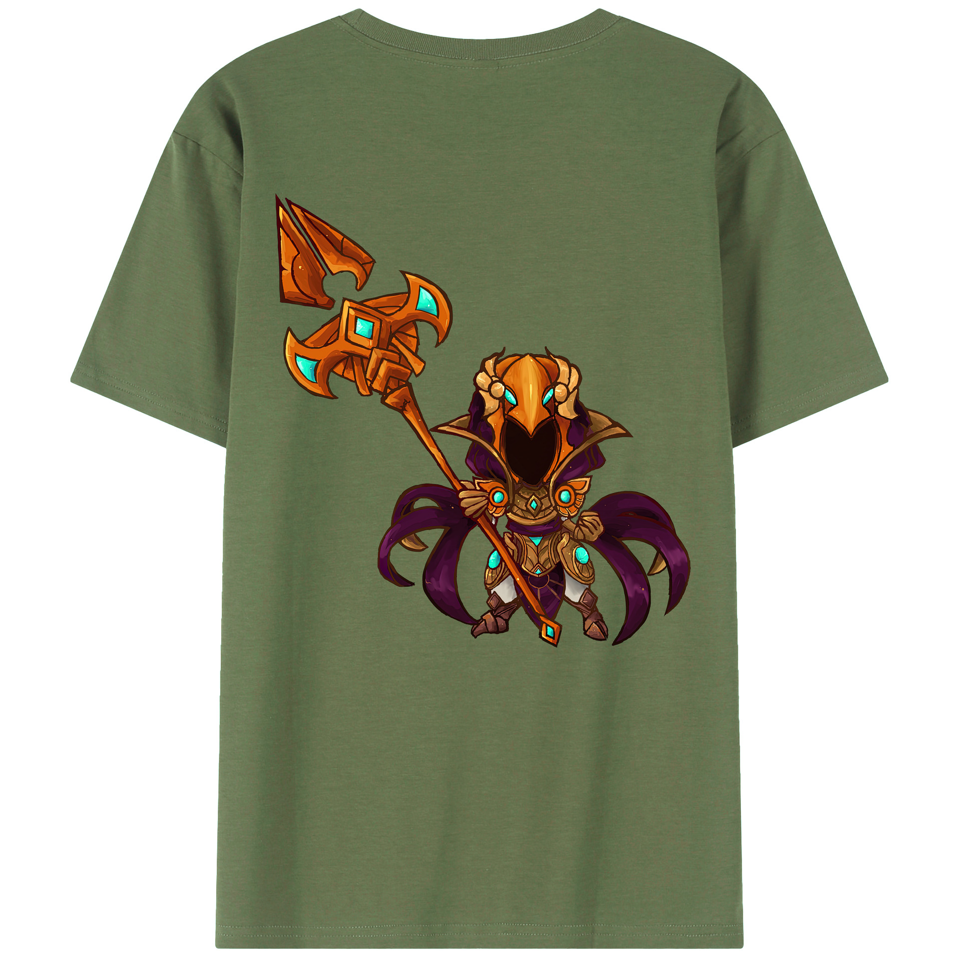 （画像用） リーグ・オブ・レジェンド League of Legends LOL 綿100％ メンズ半袖Tシャツ（バックプリント） 通気性